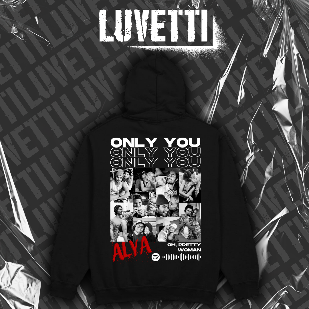 Luvetti™ Only You Kişiye Özel Tasarım Siyah Hoodie