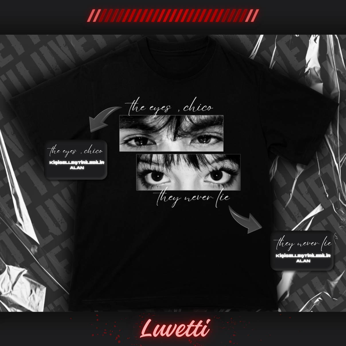Luvetti™ Kişiye Özel Couple Look Siyah T-Shirt