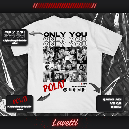 Luvetti™ Only You Kişiye Özel Tasarım Oversize T-Shirt