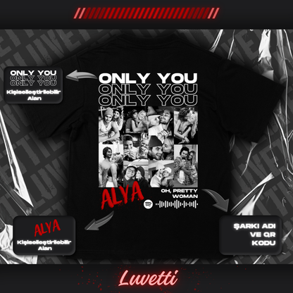 Luvetti™ Only You Kişiye Özel Tasarım Oversize T-Shirt